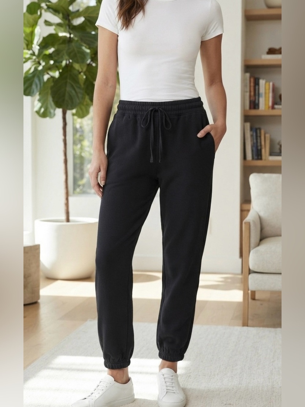 Bella Dahl Tencel Lyocell Black Joggers Size Small EUC
